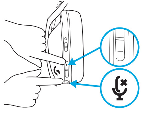 logitech G435 Wireless Gaming Headset - Volume DOWN