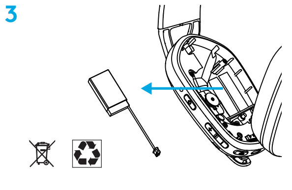 logitech G435 Wireless Gaming Headset - BATTERY REMOVAL 1