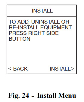 Thermostat de régulation Carrier Infinity - Fig. 24 -- Menu d'installation