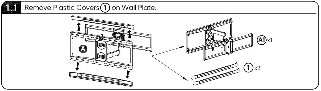 onn 100027961 50-Inch Full Motion TV Wall Mount User Guide - Fixer les supports TV à la TV