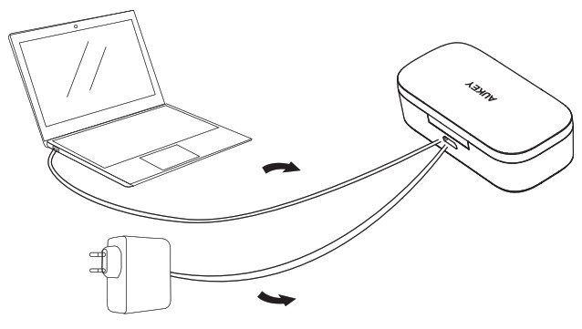 Ecouteurs TWS EP-T21 d'Aukey - Chargement