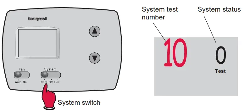 Honeywell Thermostat Numérique Non-Programmable PRO TH3110D - Test du système par l'installateur