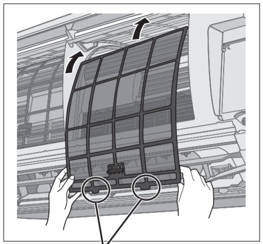 Climatiseur Panasonic - Fixer le filtre à air