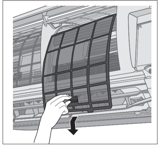 Climatiseur Panasonic - Enlever le filtre à air