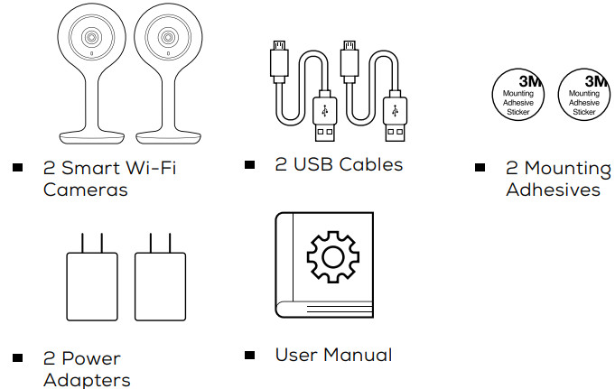 geeni Smart Wi-Fi Camera -Le contenu de la boîte