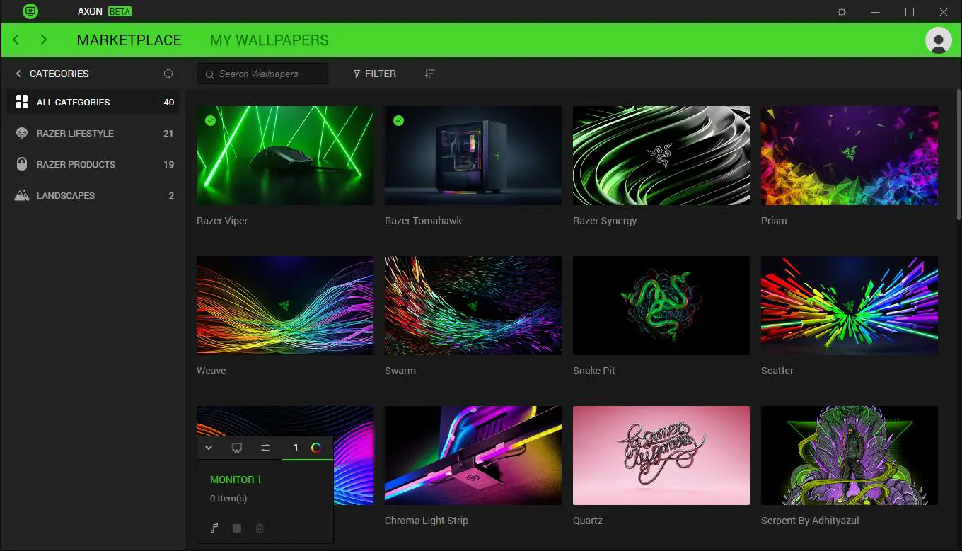 RAZER Axon Wallpaper PC App - MARKETPLACE