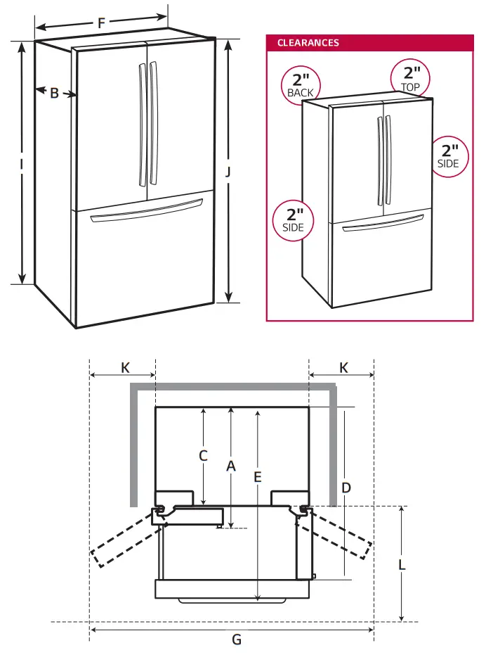 LG Réfrigérateur à 3 portes LRFCS25D3S - PRODUIT