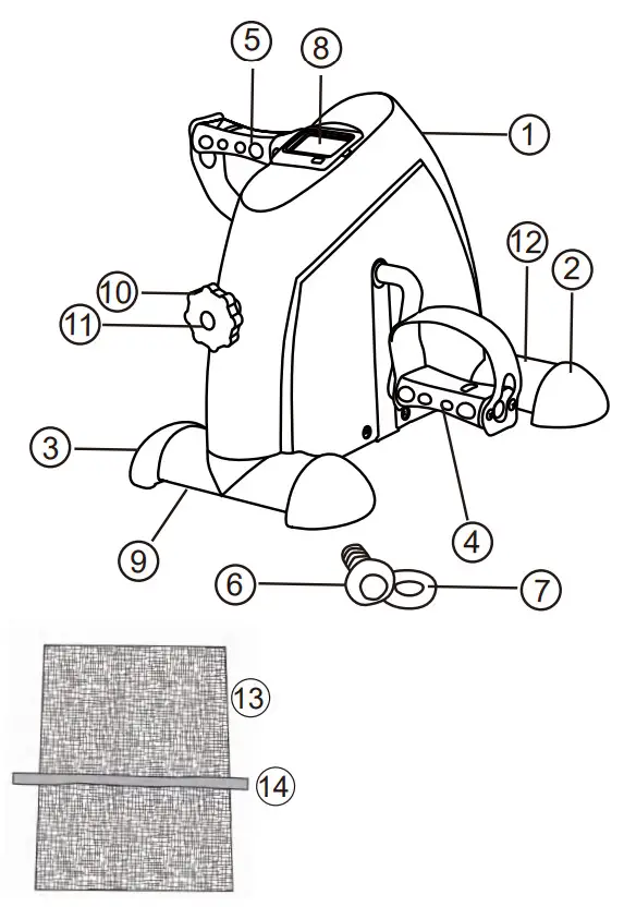 Mini vélo d'appartement Himalaya 1460 - DESSIN