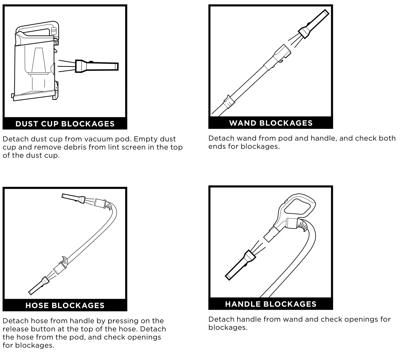 Shark Vacuum Cleaner Owner's - VÉRIFICATION DES OBSTACLES