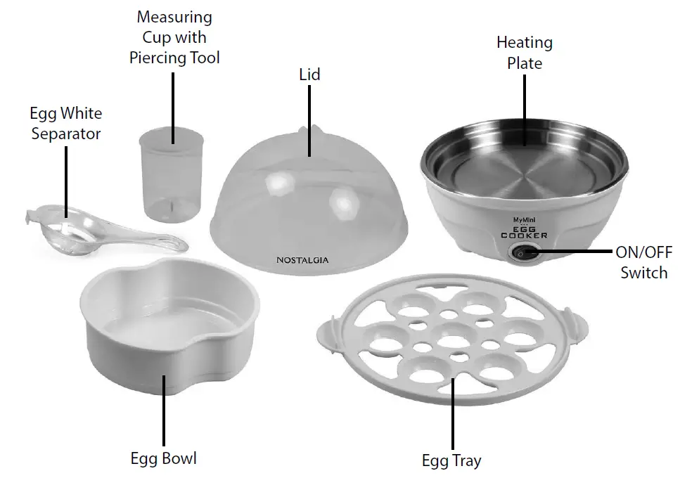 NOSTALGIA EC7AQ My Mini Premium 7-Egg Cooker parts