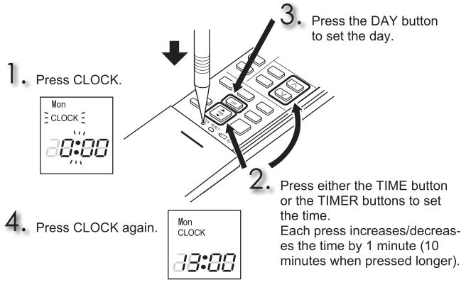 Mitsubishi Electric Split-Type-Air-Conditioners-Setting-current-time (en anglais)