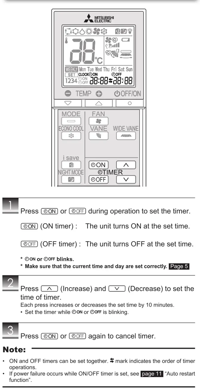 Mitsubishi-Electric-Split-Type-Air-Conditioners-TIMER-OPERATION (en anglais)