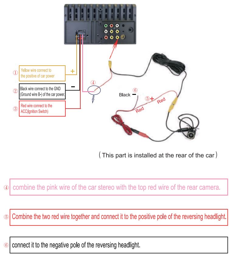 HiEHA CP7-9 Upgraded 7 Inch Standard Car Stereo User Manual - Wire Connection Details (Détails de la connexion des fils)