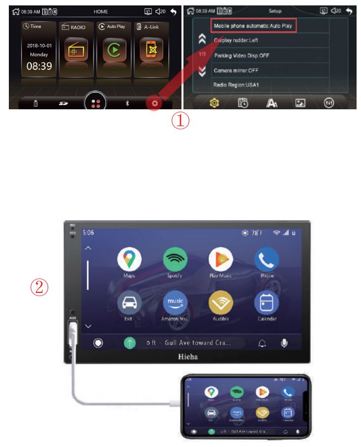 HiEHA CP7-9 Manuel de l'utilisateur de l'autoradio standard 7 pouces - Fonction Carplay Android Auto