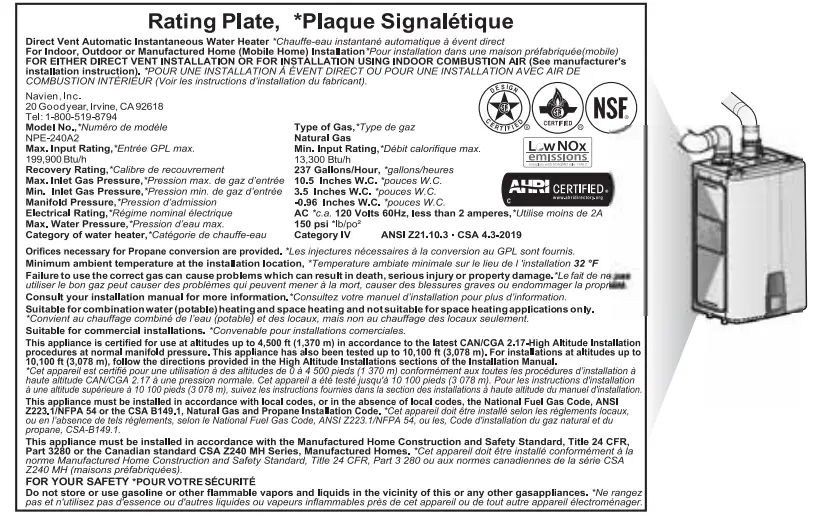 Vérification de la plaque signalétique