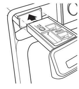 Whirlpool Front Load Washer Owner's Manual - Aligning edges of dispenser with guides in washer