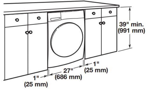 Whirlpool Front Load Washer Owner's Manual - Installation personnalisée sous le comptoir