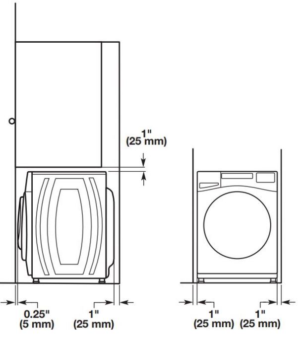 Whirlpool Front Load Washer Owner's Manual - Installation d'une armoire sur mesure