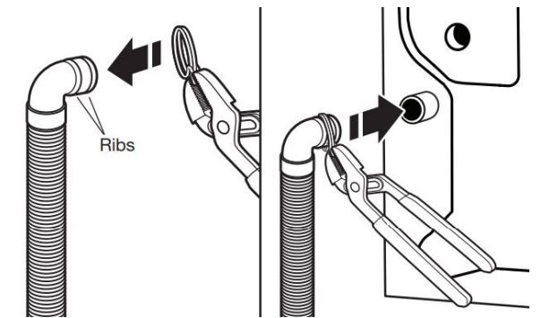 Whirlpool Front Load Washer Owner's Manual - Fixer le tuyau de vidange à l'orifice de vidange