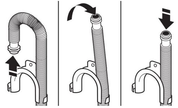 Manuel du propriétaire de la laveuse à chargement frontal Whirlpool - Retirer la forme du tuyau de vidange