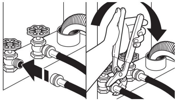 Whirlpool Front Load Washer Owner's Manual - Connecter les tuyaux d'arrivée aux robinets d'eau