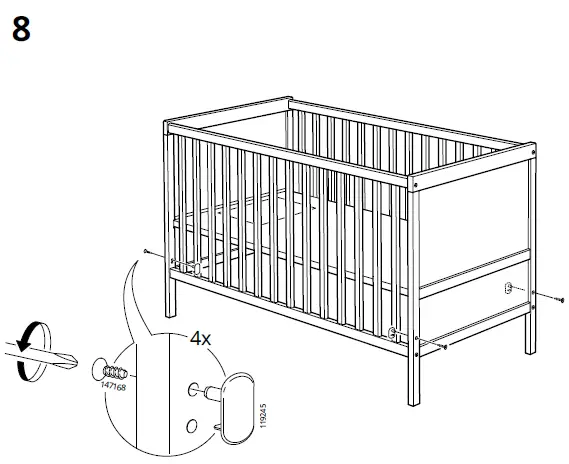 IKEA SUNDVIK Lit Blanc 60x120 cm-fig-9