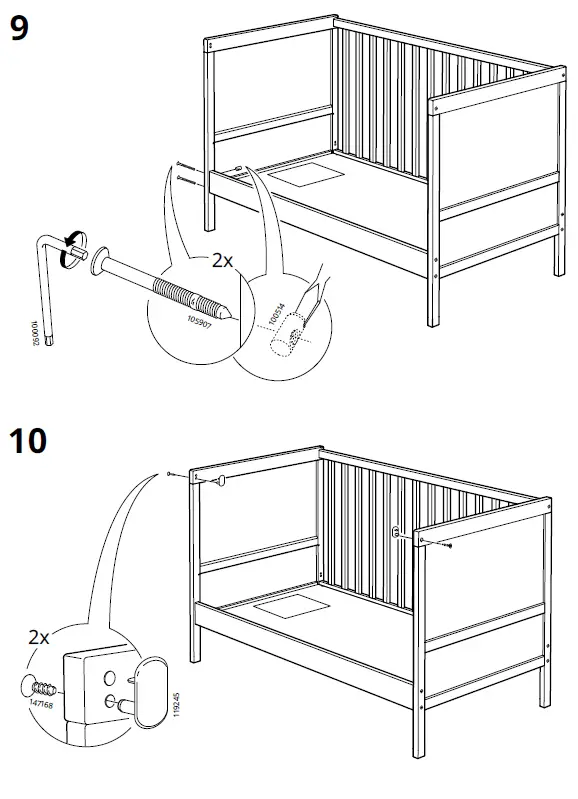 IKEA SUNDVIK Lit Blanc 60x120 cm-fig-19