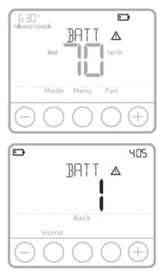 Avertissement de batterie faible