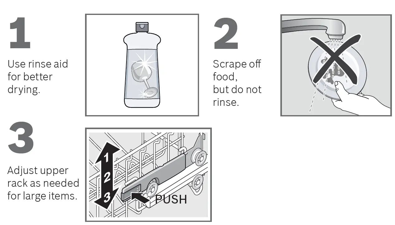 BOSCH 300 Series 24 Inch Recessed Handle Dishwasher 6