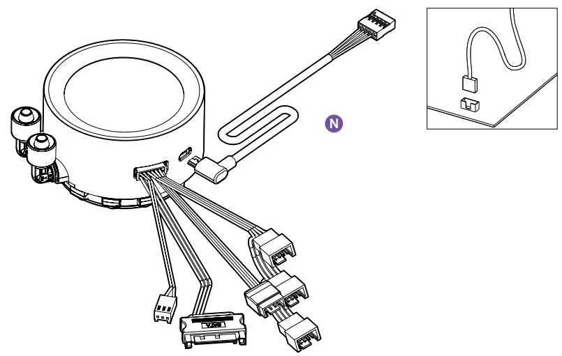 NZXT Kraken Z53 RGB 240mm Liquid Cooler avec écran LCD - connecteur interne