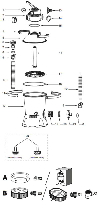 Bestway Flowclear 58515 Débit de la pompe de filtration à sable - FIG