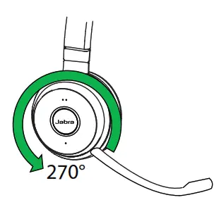 Jabra Evolve 65 Headphones - Tragestil links oder rechts