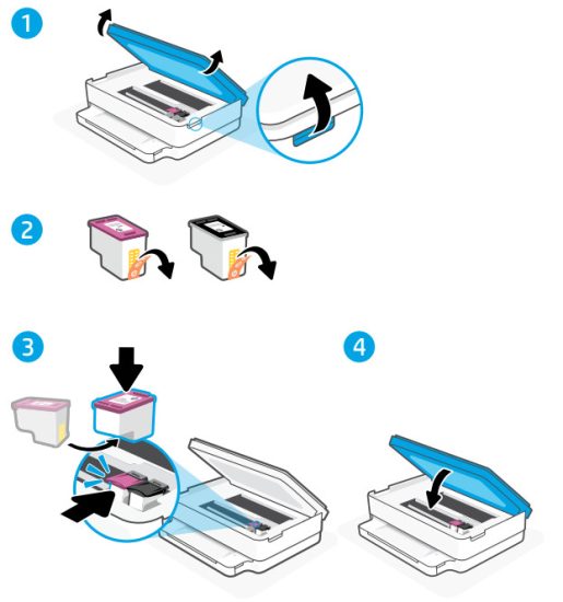 hp ENVY 6000e All in One Series Printe - Installer les cartouches