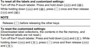 FIG 97 Réinitialisation de l'étiqueteuse P-touch