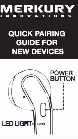 MERKURY MA-3393 Écouteurs sans fil Bluetooth avec étui de chargement Manuel de l'utilisateur - Guide d'appairage rapide