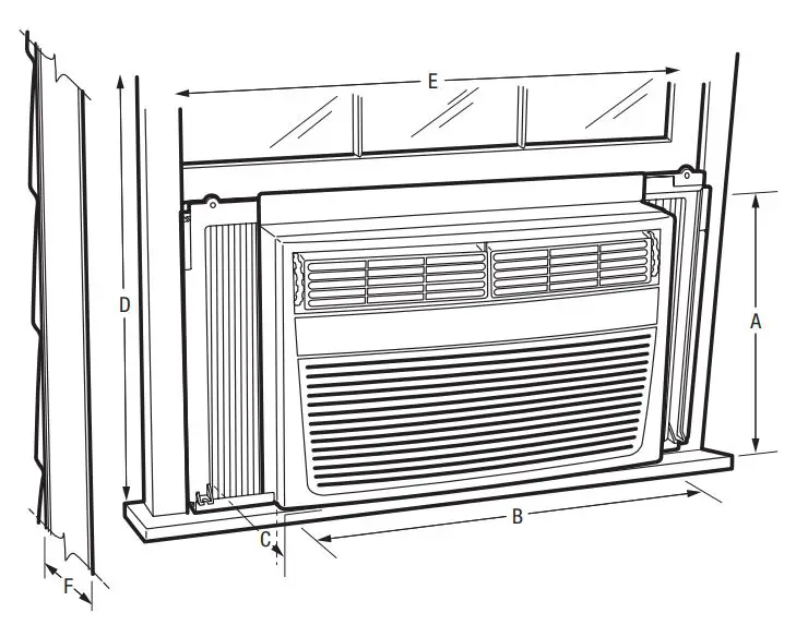 FRIGIDAIRE FFRE1833U2 Heavy Duty Window Mounted Air Conditioner Owner's Manual - DIMENSIONS DU PRODUIT.