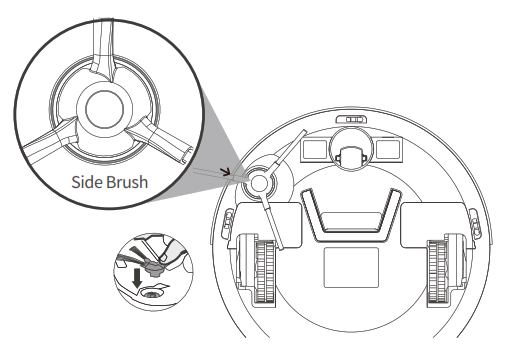 lefant Robot Aspirateur M201 - Installation de la brosse latérale