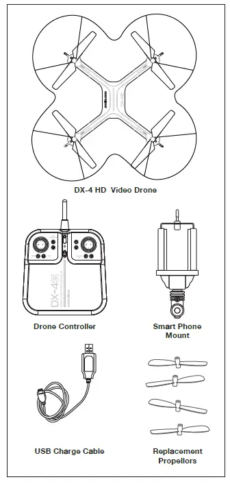 SHARP-IMAGE-DX-4-HD-Streaming-2.4GHz-VIDEO-DRONE-User-Manual-fig-1