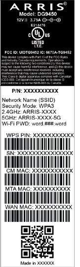 Passerelle WiFi domestique ARRIS DG9450 3.1 -Vue arrière