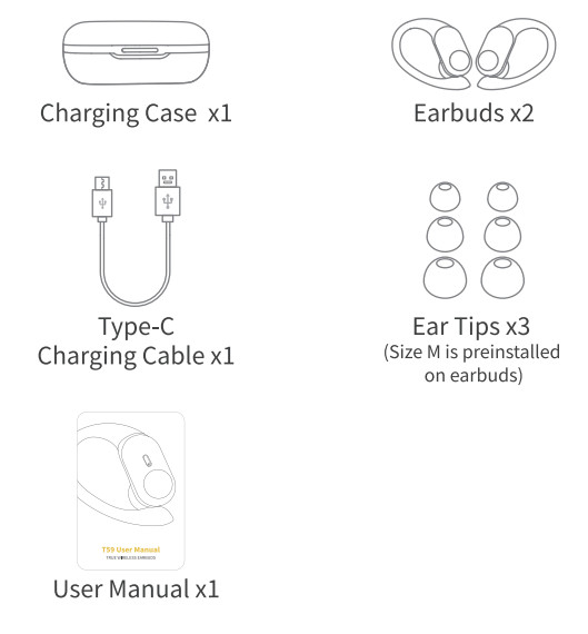 GOLREX T59 Casque d'écoute sans fil Bluetooth - paquet