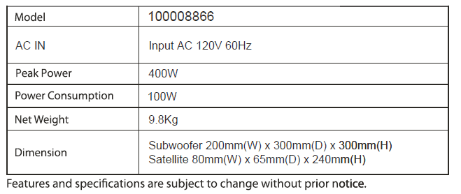 Onn-Soundbar-User-Manual-Specification