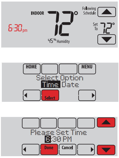 Honeywell TH8110R1008 Vision PRO 8000 Touch - Réglage de l'heure