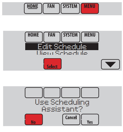 Honeywell TH8110R1008 Vision PRO 8000 Touch - Réglage des horaires de programmation