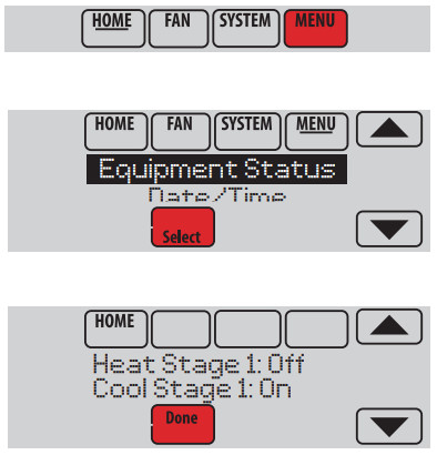 Honeywell TH8110R1008 Vision PRO 8000 Touch - Visualisation de l'état de l'équipement