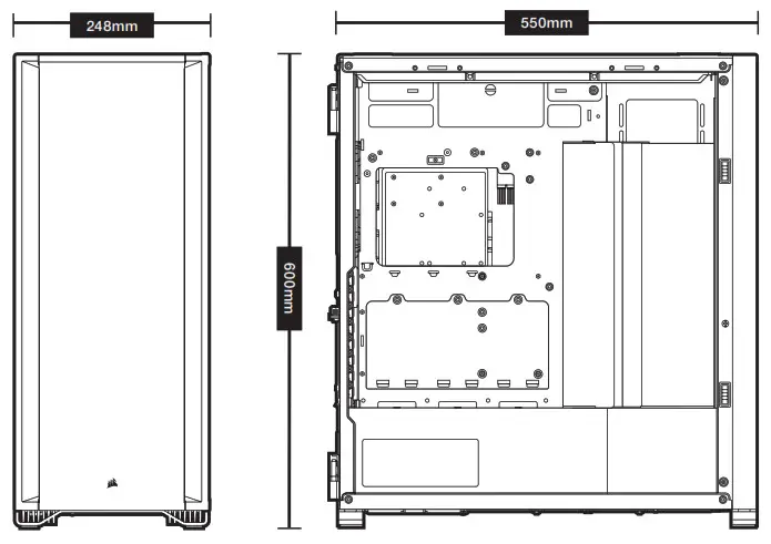 CORSAIR 7000D7000D AIRFLOW Full Tower PC Case - CARACTÉRISTIQUES DU CASE