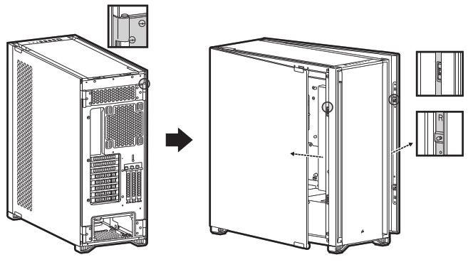 CORSAIR 7000D7000D Boîtier tour complet AIRFLOW - PANNEAUX CÔTÉS ARTICULÉS