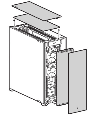 CORSAIR 7000D7000D AIRFLOW Full Tower PC Case - REMOVING THE FRONT AND TOP BEZEL