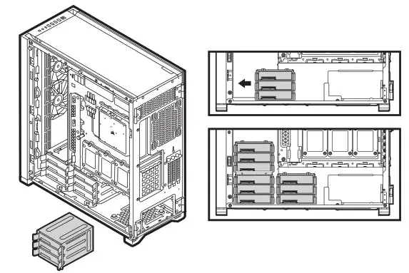 CORSAIR 7000D7000D AIRFLOW Full Tower PC Case - MOVING THE HDD CAGE