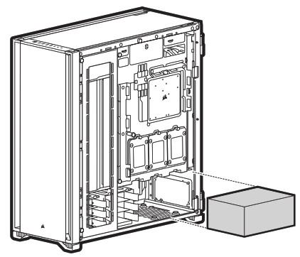 CORSAIR 7000D7000D AIRFLOW Full Tower PC Case - INSTALLING PSU