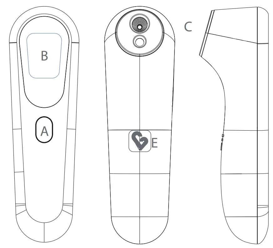 Instructions du thermomètre frontal intelligent sans contact kinsa QuickScan - Description du produit